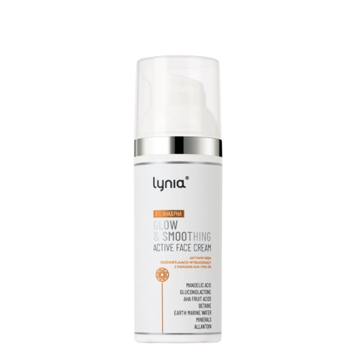 Lynia – Aktive Aufhellende & Glättende Creme mit AHA- und PHA-Säuren 5% – 50 ml