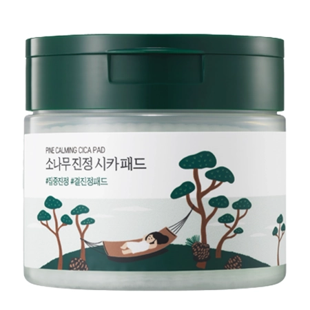Round Lab - Pine Calming Cica Pad - Glättende und lindernde Gesichtspads - 50 Stk.