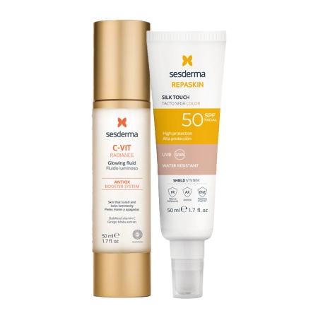 sesderma - C-VIT Radiance + Repaskin Silk Touch Color SPF50 - Gesichtspflege-Set - 50ml+50ml