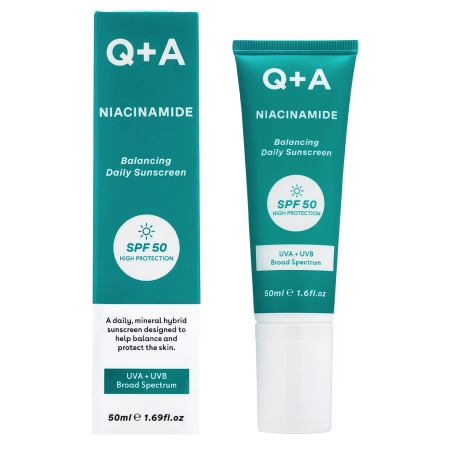 Q+A - Niacinamide SPF50 Balancing Facial Sunscreen - Ausgleichende Gesichtssonnencreme mit Niacinamid und SPF 50 - 50 ml