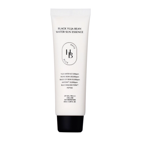 HEVEBLUE - Black Yuja Bean Water Sun Essence LSF 50+ PA++++ - feuchtigkeitsspendende Gesichtscreme mit Filter - 50ml