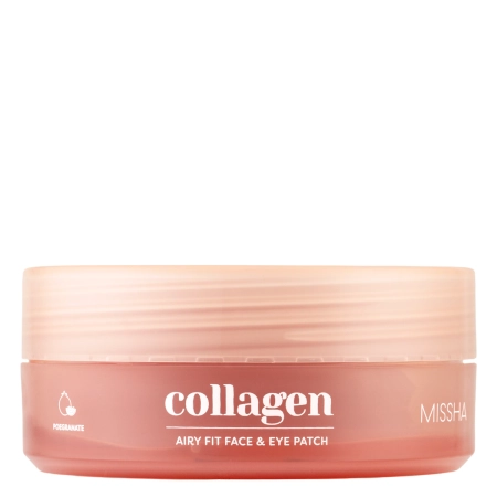 Missha - Airy Fit Collagen Lifting Face & Eye Patch — Straffende Hydrogel-Pads mit Kollagen — 60 Stück