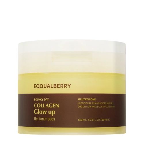 EQQUALBERRY - Collagen Glow Up Gel Toner Pad – Aufhellende Gesichtspads – 60 Stück/140 ml