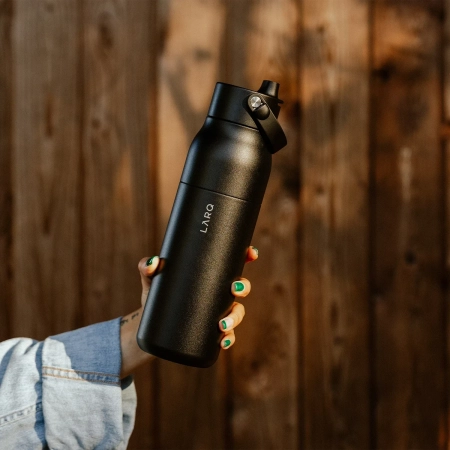 LARQ - Bottle Swig Top - Thermoflasche mit Strohhalm - Obsidian Black - 1L