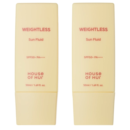 House of Hur - Weightless Sun Fluid Duo Set SPF 50+ PA++++ - Leichtes Sonnenschutzfluid fürs Gesicht - Set 2×50ml
