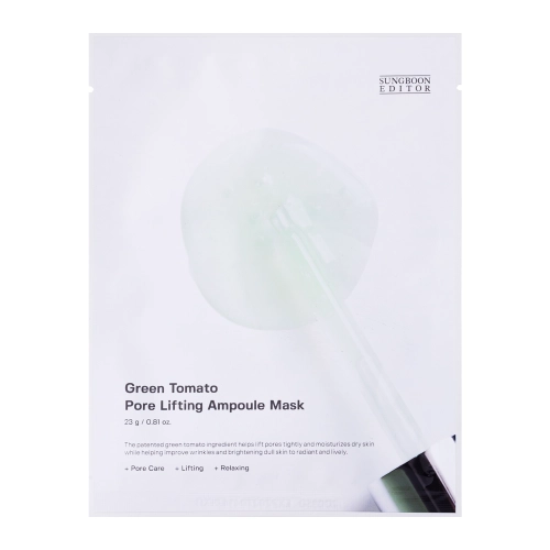 Sungboon Editor - Green Tomato Pore Lifting Ampoule Mask - Tuchmaske zur Reduzierung der Porensichtbarkeit - 1 Stk./23g