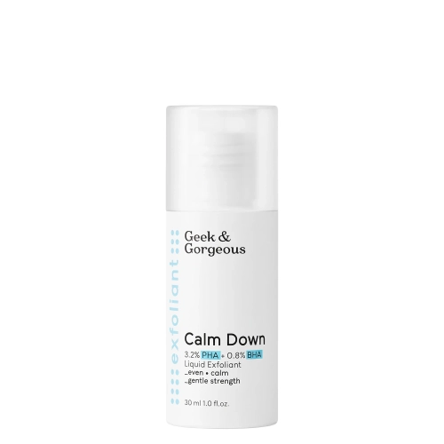 Geek & Gorgeous - Calm Down - Sanftes Peeling für empfindliche Haut mit PHA- und BHA-Säuren - 30ml