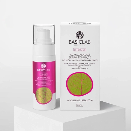 BasicLab - Esteticus - Stärkendes, tonisierendes Serum für vaskuläre und empfindliche Haut 15% EGF-Wachstumsfaktor-Komplex, 1% Vitamin K-Derivate, CICA - 30ml