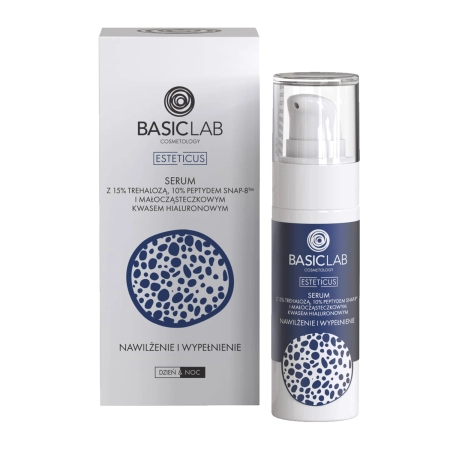 BasicLab - Esteticus - Feuchtigkeitsversorgung und Auffüllung - Serum mit 15% Trehalose, 5% SNAP-8 Peptid und Hyaluronsäure - 30ml