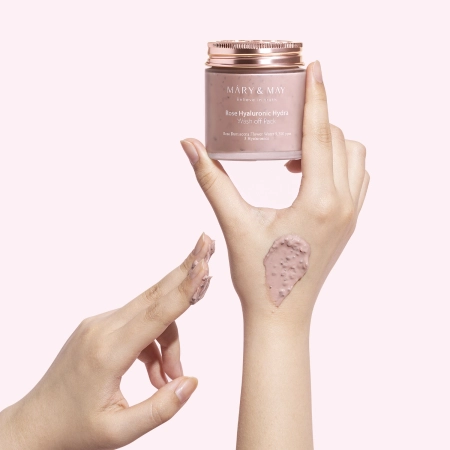 Mary&May - Rose Hyaluronic Hydra Wash off Pack - Feuchtigkeitsspendende Lehm-Maske - 125g