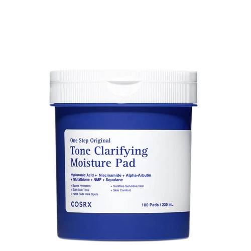 COSRX – One Step Original Tone Clarifying Moisture Pad – Feuchtigkeitsspendende und reinigende Gesichtspads – 230 ml/100 Stück