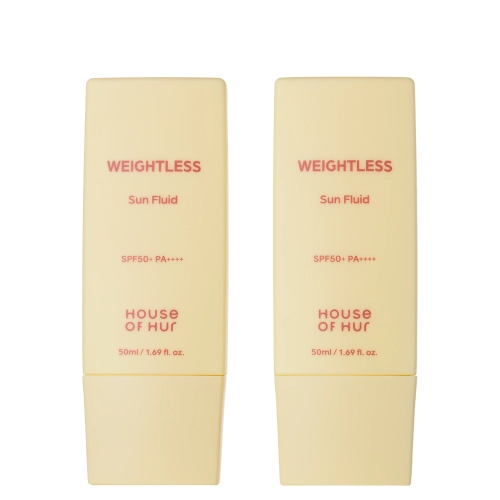 House of Hur - Weightless Sun Fluid Duo Set SPF 50+ PA++++ - Leichtes Sonnenschutzfluid fürs Gesicht - Set 2×50ml