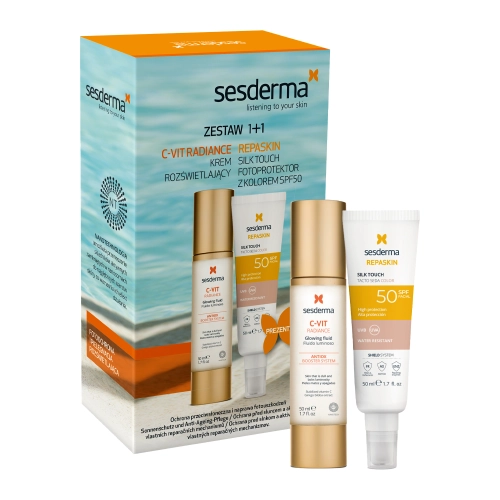 sesderma - C-VIT Radiance + Repaskin Silk Touch Color SPF50 - Gesichtspflege-Set - 50ml+50ml