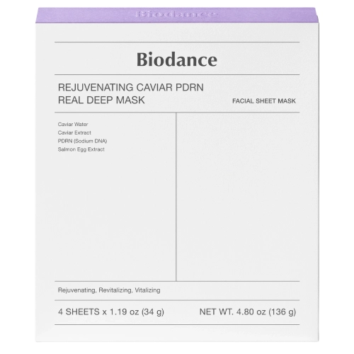 Biodance - Rejuvenating Caviar PDRN Real Deep Mask - Set aus Kollagen-Tuchmasken mit PDRN - 4 Stk./34g