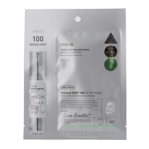 VT Cosmetics - Reedle Shot 100 2Step Mask - Straffende Tuchmaske fürs Gesicht - 1,5g+25g