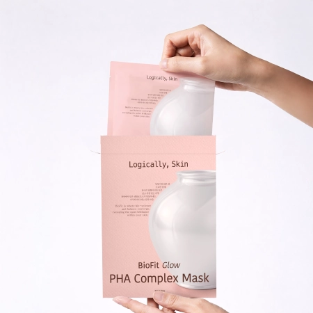 Logically, Skin - BioFit Glow PHA Complex Mask - Tuchmaske für das Gesicht mit PHA-Säure - 25g