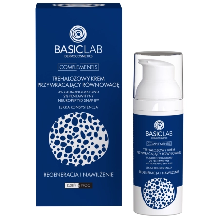 BasicLab - Regeneration und Feuchtigkeitszufuhr - Trehalose Wiederherstellende Gleichgewichtscreme mit leichter Konsistenz - 50ml