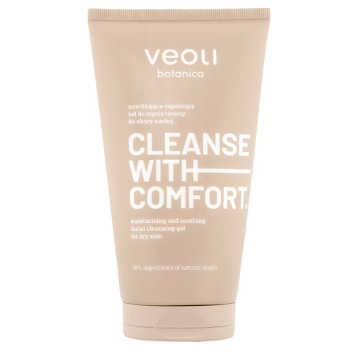 Veoli Botanica - CLEANSE WITH COMFORT - Feuchtigkeitsspendendes und beruhigendes Gesichtsreinigungsgel für trockene Haut - 150ml