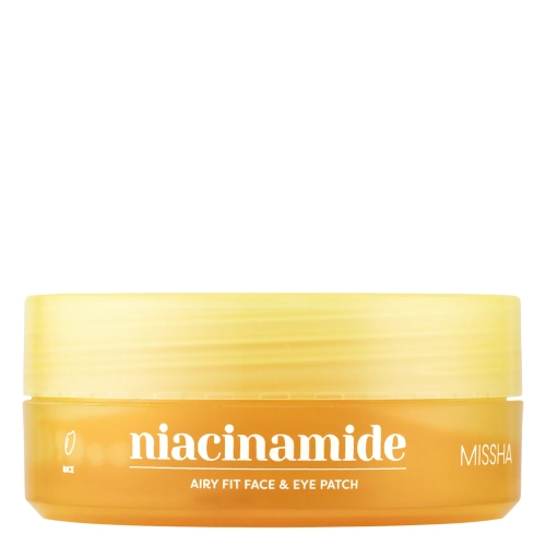 Missha - Airy Fit Niacinamide Brightening Face & Eye Patch - Aufhellende Hydrogel-Pads mit Niacinamid - 60 Stück