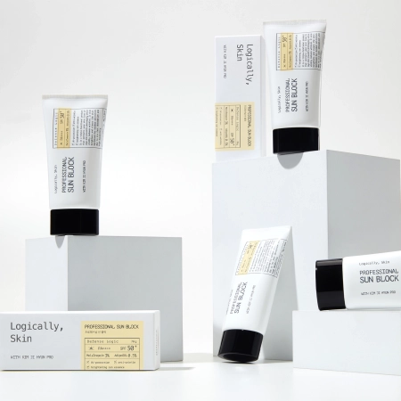 Logically, Skin - Professional Sun Block SPF50+ PA++++ - Lindernde Gesichtscreme mit Filter - 70g