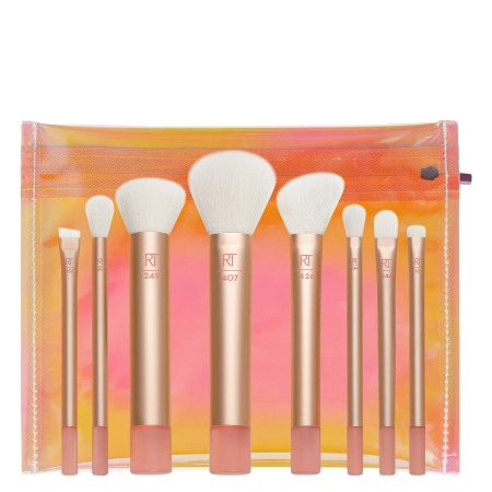 Real Techniques – The Wanderer Travel Brush Kit - Reise-Make-up-Pinselset mit Kosmetiktasche 