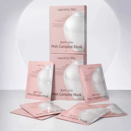 Logically, Skin - BioFit Glow PHA Complex Mask - Tuchmaske für das Gesicht mit PHA-Säure - 25g