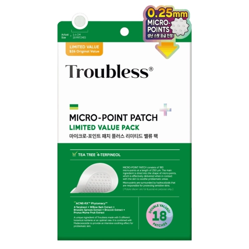 Troubless - Micro-Point Patch Plus Limited Value Pack - Pflaster gegen Hautunreinheiten mit Mikronadeln - 18 Stück