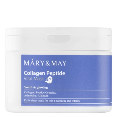 Mary&May - Collagen Peptide Vital Mask - Straffende Gesichtsmaske im Set - 30 Stück