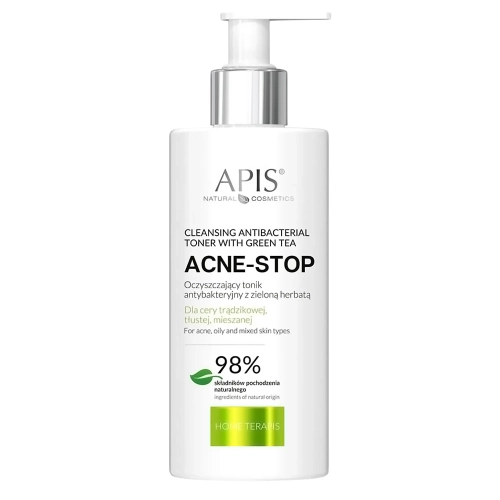 Apis - Home TerApis - Akne-Stop -Cleansing Antibacterial Toner with Green Tea - Reinigendes antibakterielles Gesichtswasser mit grünem Tee - 300ml