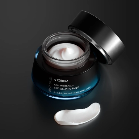 KORIKA - Korean Heritage Silk & 8 Types of Hyaluronic Acid Silk Sleeping Mask - Feuchtigkeitsspendende Nachtmaske für das Gesicht - 50 ml