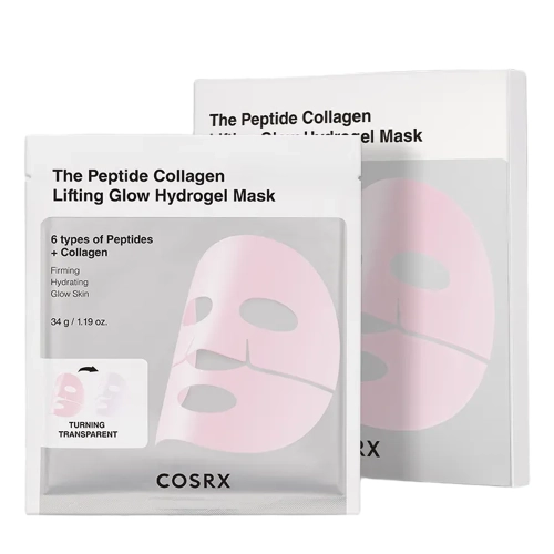 COSRX - Peptide Collagen Glow Hydrogel Mask - Hydrogel-Masken-Set mit Peptiden und Kollagen - 34gx3Stk