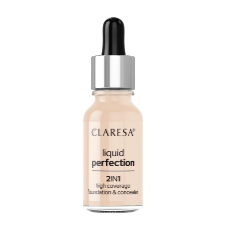 Claresa - Liquid Perfection - 2-in-1 Abdeckstift und Foundation - 102 Warm Medium - 18g