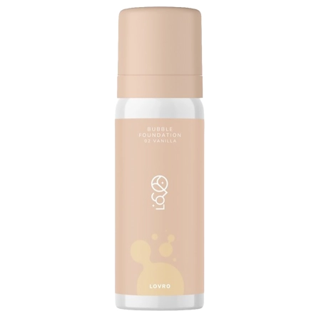 LOVRO – Bubble Foundation – Foundation mit luftiger, strahlender Formel – 02 Vanilla – 50 ml 