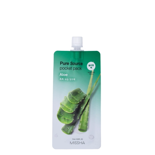 Missha - Pure Source Pocket Pack - Aloe - Feuchtigkeitsspendende Gesichtsmaske - 10ml