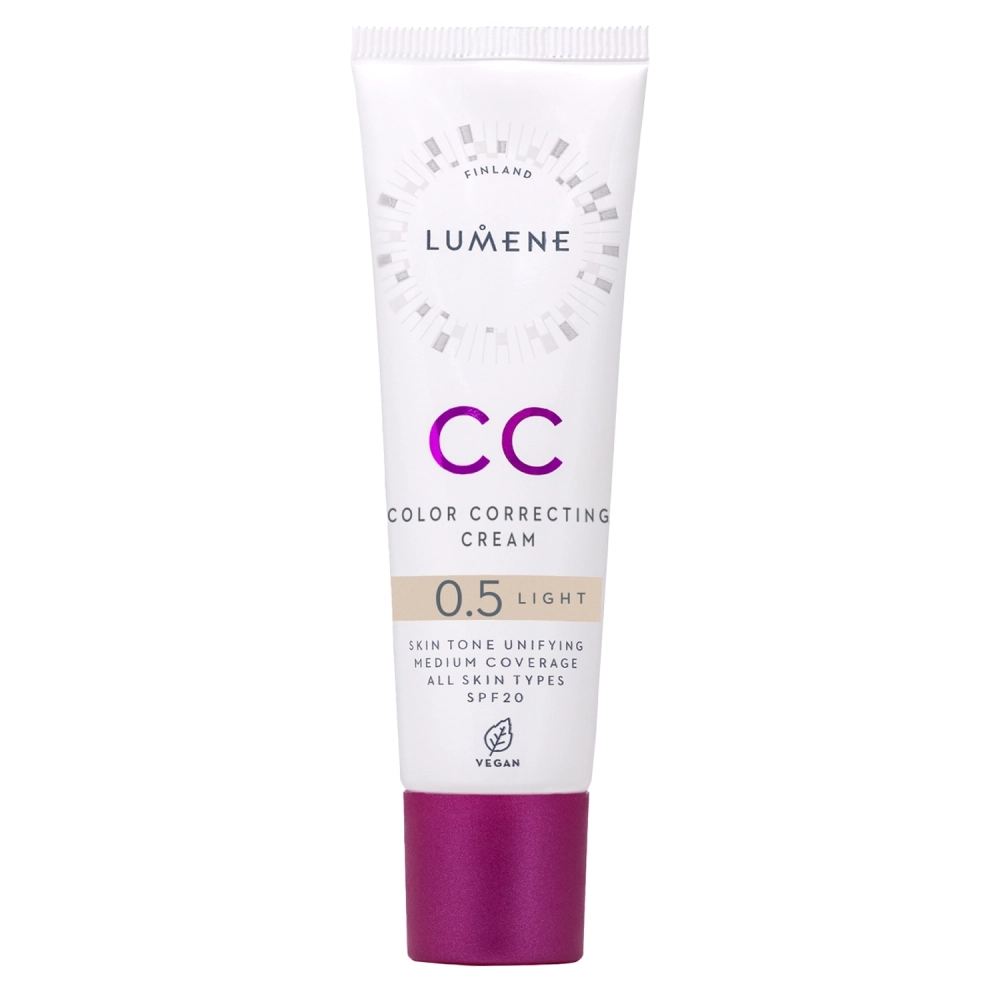 Lumene – CC Color Correcting Cream SPF 20 – Korrigierende CC-Foundation – 0,5 Light – 30ml