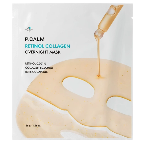 P.Calm - Retinol Collagen Overnight Mask - Hydrogel-Nachtmaske mit Retinol - 1 Stück/36 g