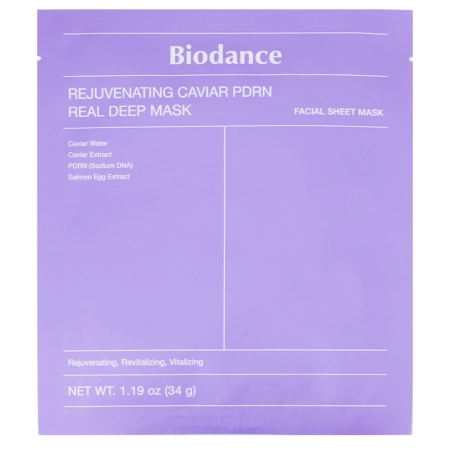 Biodance - Rejuvenating Caviar PDRN Real Deep Mask - Set aus Kollagen-Tuchmasken mit PDRN - 4 Stk./34g